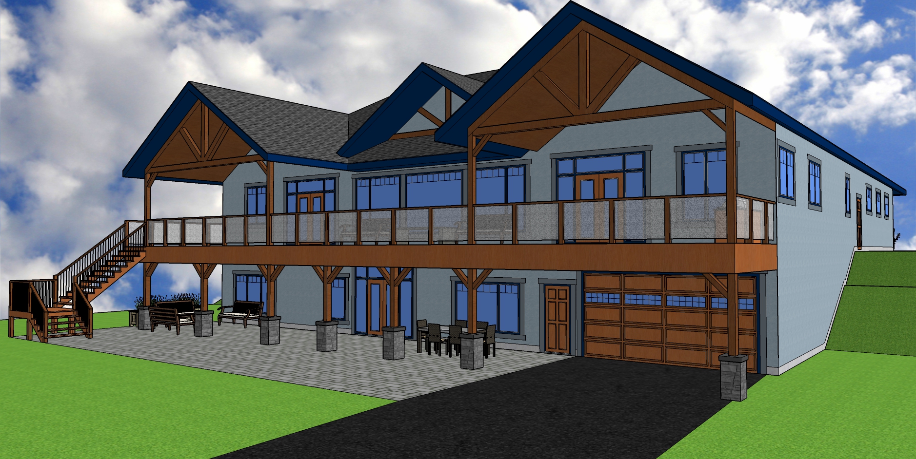 Acreage Bungalow with open ceilings. | Edmonton Aurora Home Design Plan